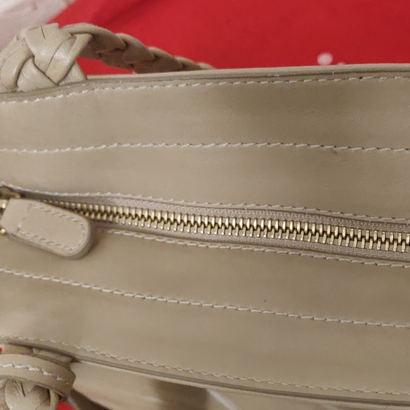 Beige Tote Braccialini (Italy) Genuine Leather  Bag🇮🇹 - Picture 8 of 12